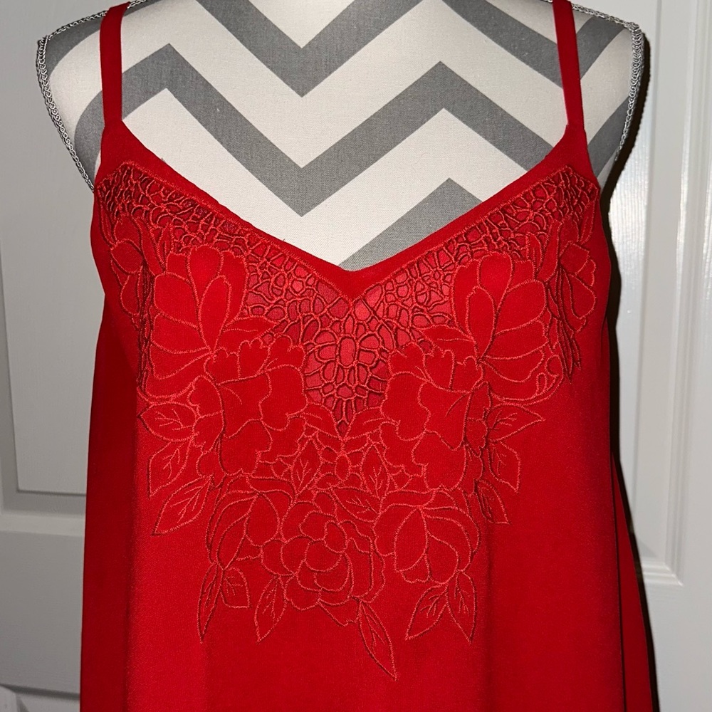TORRID Sophie Red Embroidered Double Layer Swing Cami Top Size 2X